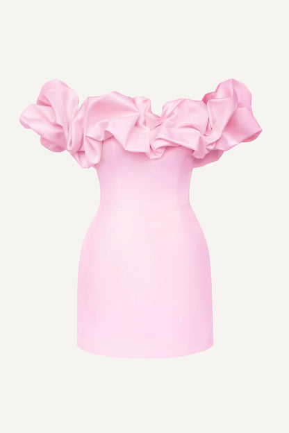 Vestido Curto Babado Thays Rosa - Modenna 10