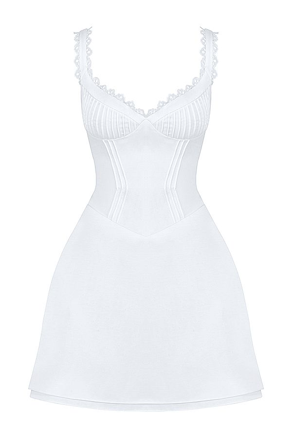 Vestido Curto Decote Corset Yasmin Branco - Modenna 15