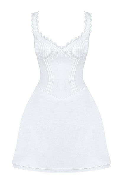 Vestido Curto Decote Corset Yasmin Branco - Modenna 15