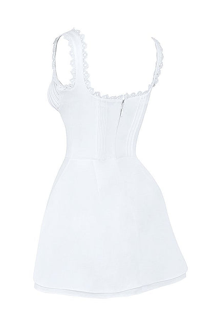 Vestido Curto Decote Corset Yasmin Branco - Modenna 16