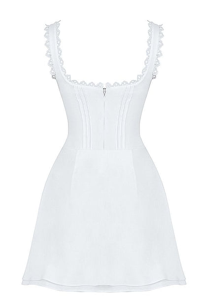 Vestido Curto Decote Corset Yasmin Branco - Modenna 17