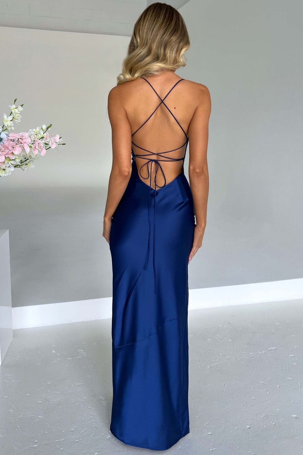 Vestido Longo Fenda Sofia Azul - Modenna 7