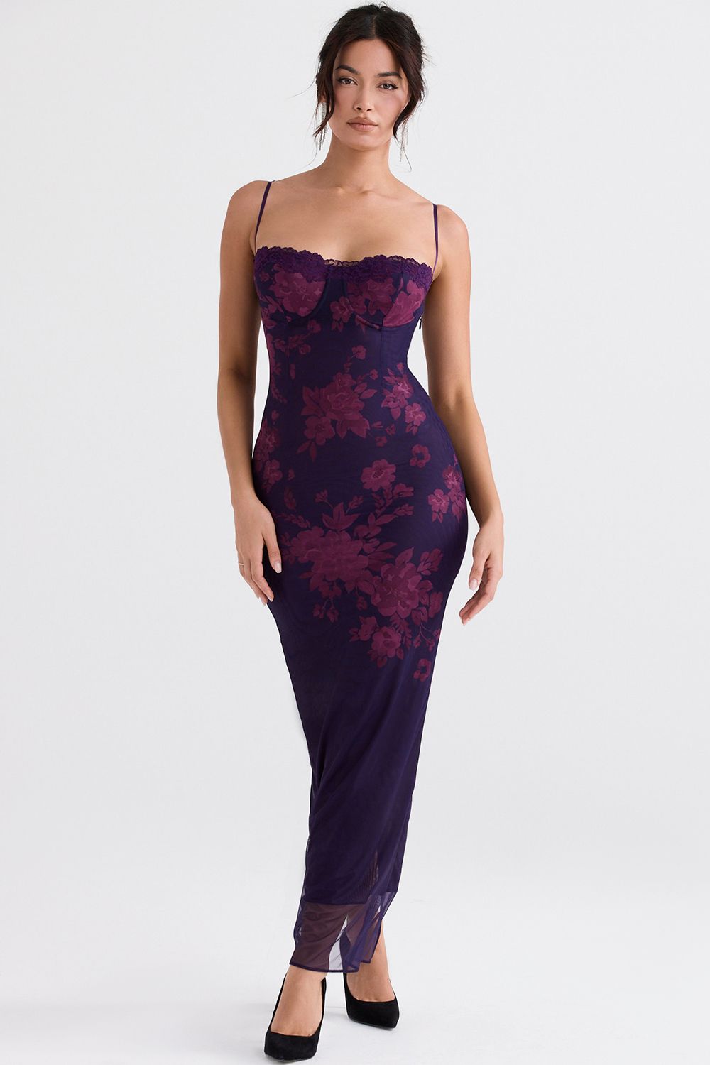 Vestido Longo Floral Rosana Roxo - Modenna 1