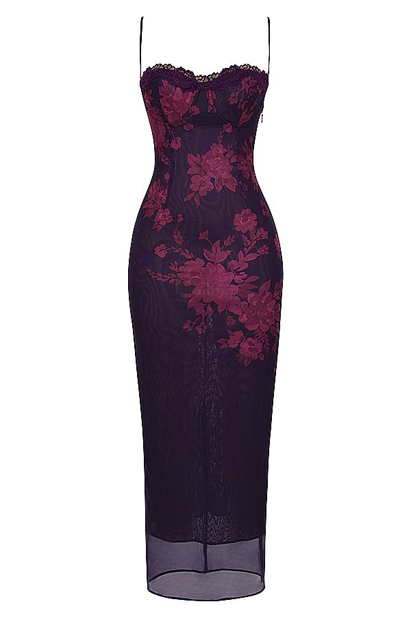 Vestido Longo Floral Rosana Roxo - Modenna 14