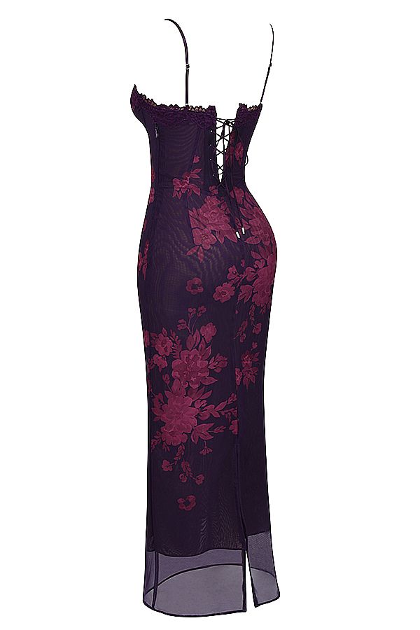 Vestido Longo Floral Rosana Roxo - Modenna 15