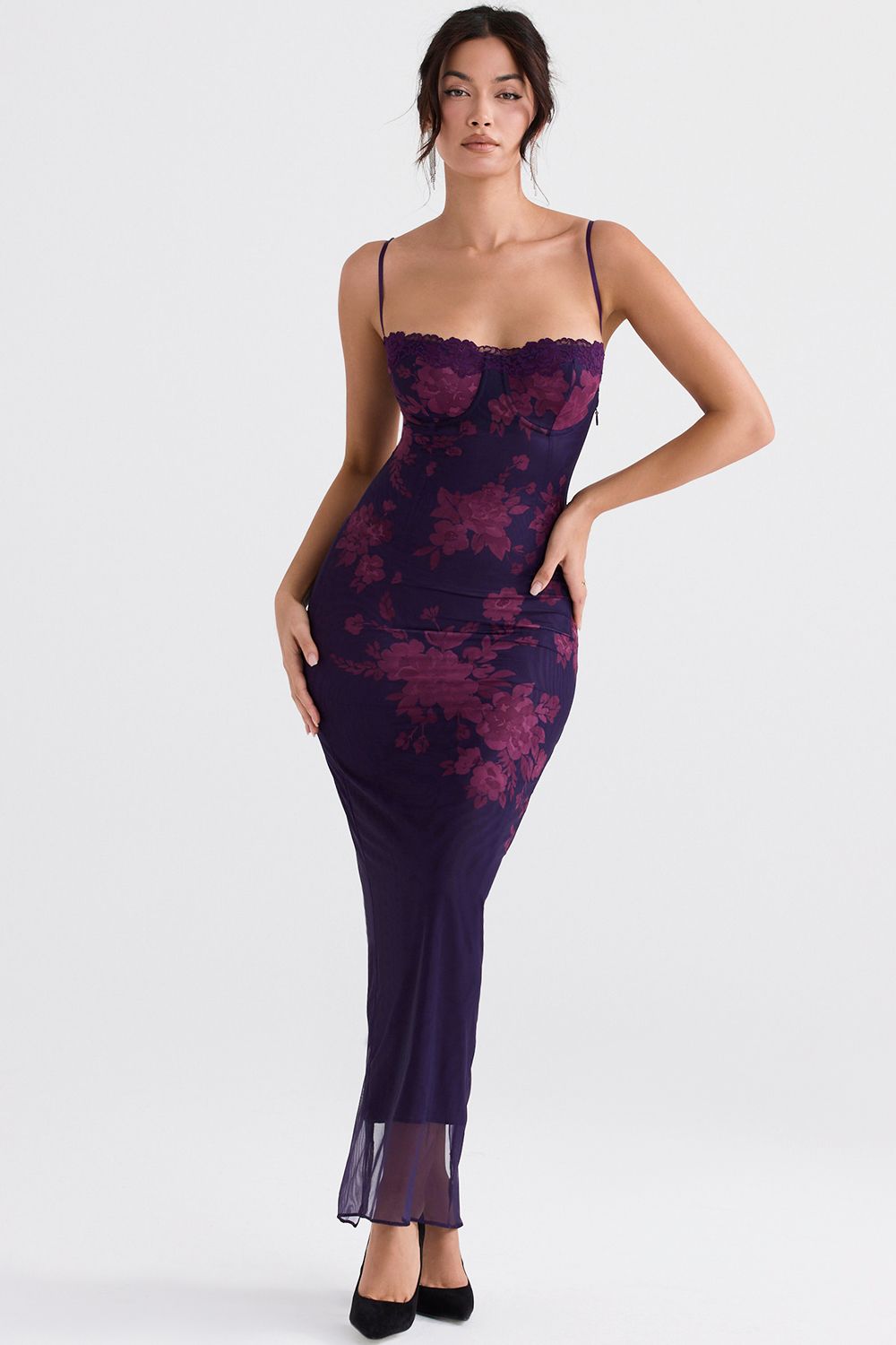 Vestido Longo Floral Rosana Roxo - Modenna 6