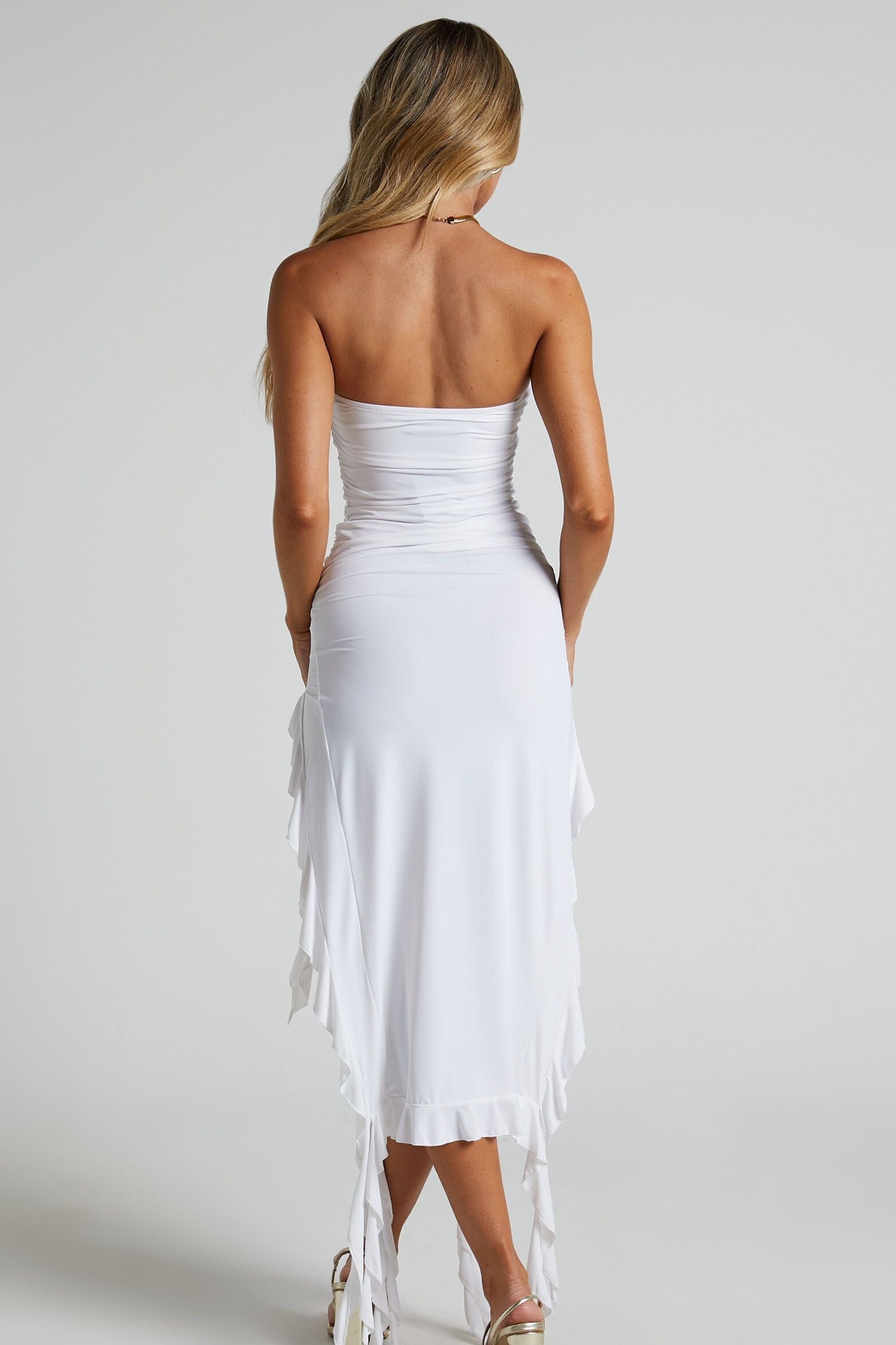 Vestido Midi Babado Fenda Maitê Branco - Modenna 3