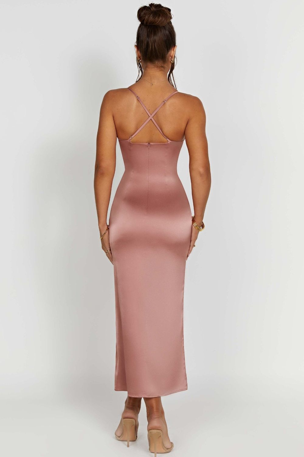 Vestido Midi Decote Bruna Rosa - Modenna 5