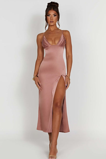 Vestido Midi Decote Bruna Rosa - Modenna 7