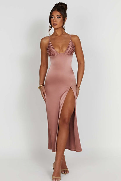 Vestido Midi Decote Bruna Rosa - Modenna 3