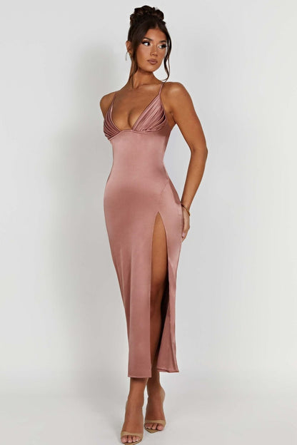 Vestido Midi Decote Bruna Rosa - Modenna 4