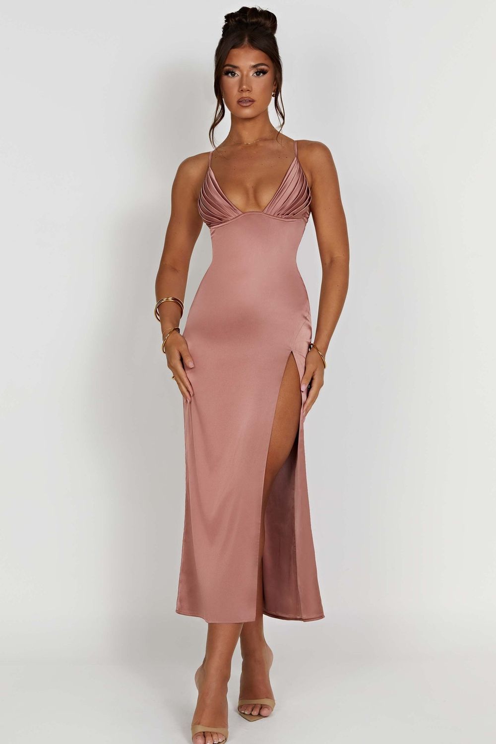 Vestido Midi Decote Bruna Rosa - Modenna 6