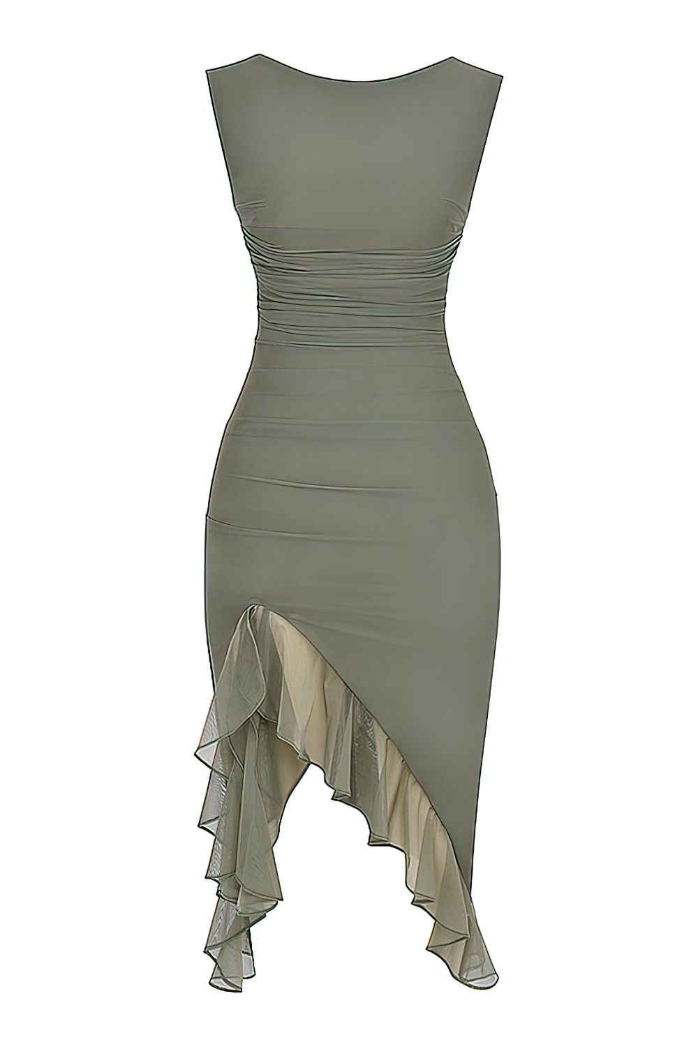 Vestido Midi Fenda Babado Mariana Verde - Modenna 12