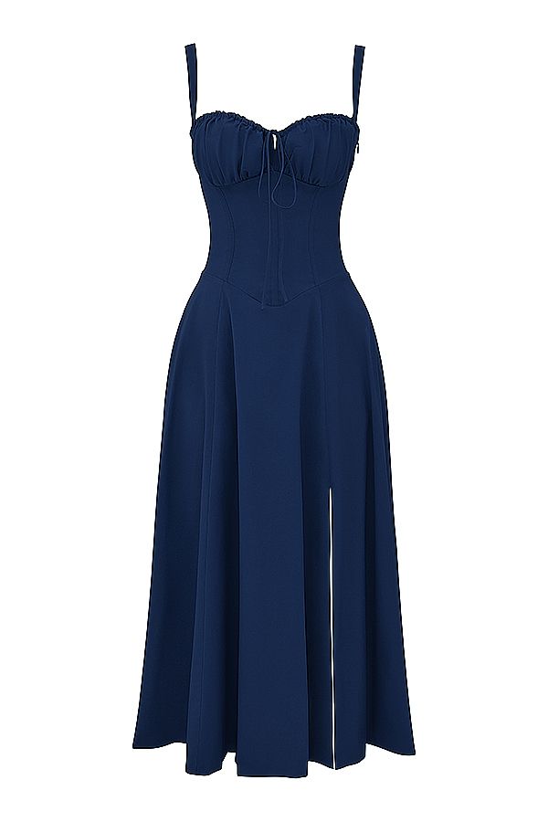 Vestido Midi Fenda Eloisa Azul - Modenna 16