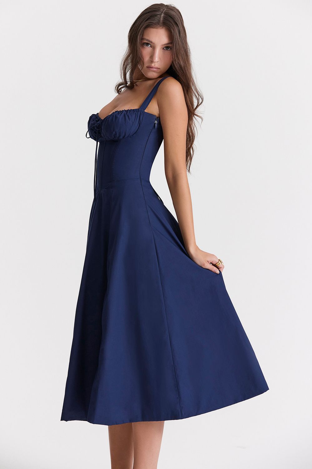 Vestido Midi Fenda Eloisa Azul - Modenna 9