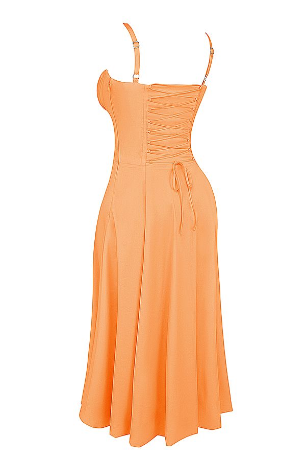 Vestido Midi Fenda Eloisa Laranja - Modenna 17