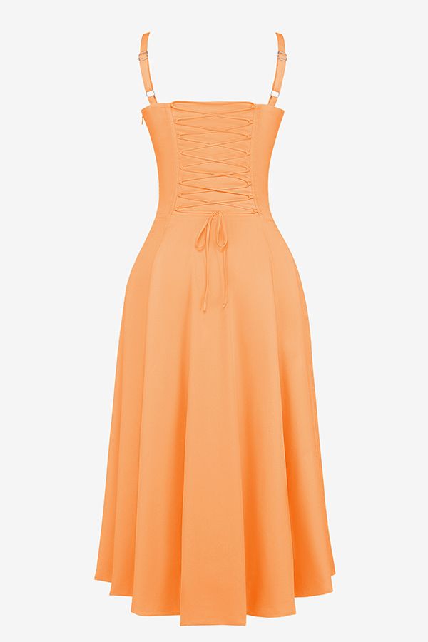 Vestido Midi Fenda Eloisa Laranja - Modenna 18