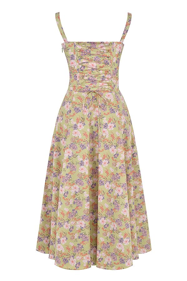 Vestido Midi Fenda Eloisa Lilás Floral - Modenna 11