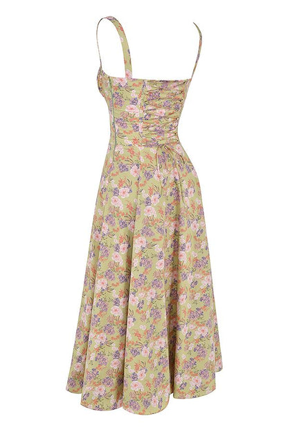 Vestido Midi Fenda Eloisa Lilás Floral - Modenna 10