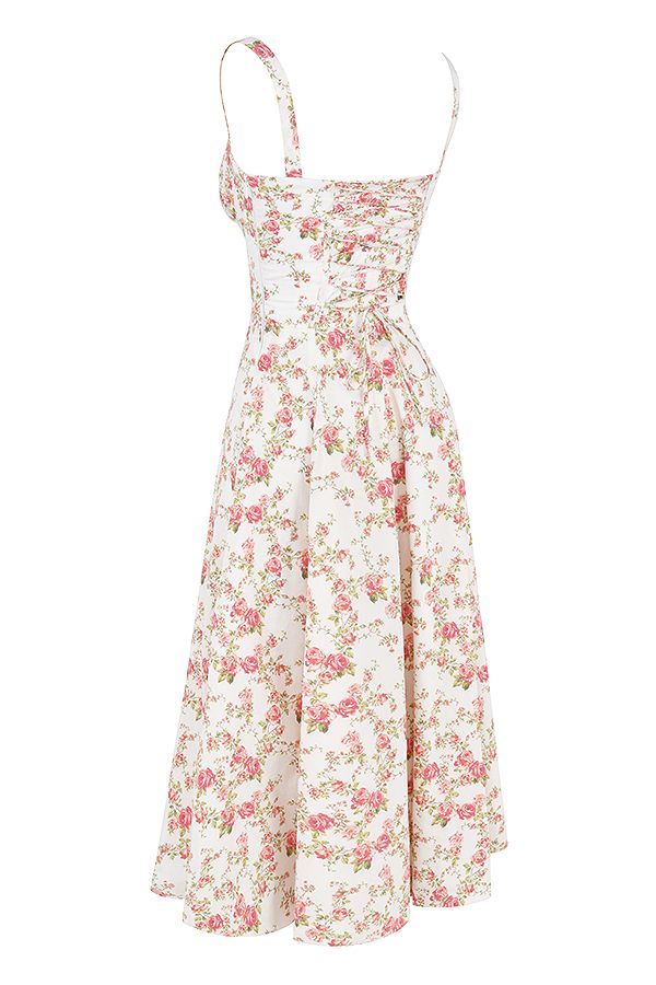 Vestido Midi Fenda Eloisa Rosa Floral - Modenna 13