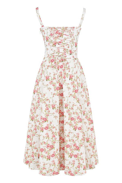 Vestido Midi Fenda Eloisa Rosa Floral - Modenna 14