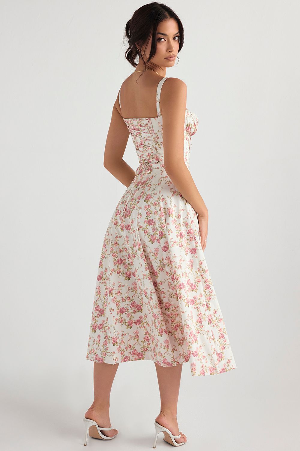 Vestido Midi Fenda Eloisa Rosa Floral - Modenna 2