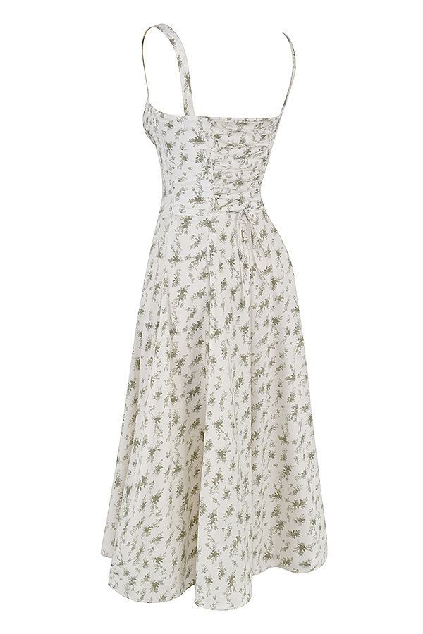 Vestido Midi Fenda Eloisa Verde Floral - Modenna 17