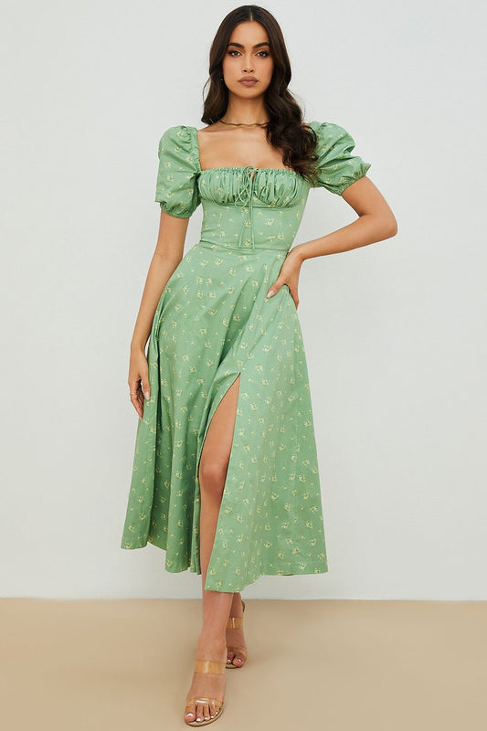 Vestido Midi Fenda Giovana Verde - Modenna 1