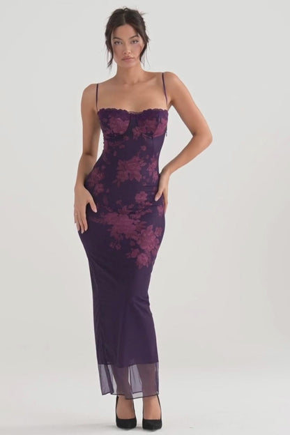 Vestido Longo Floral Rosana Roxo - Modenna 4