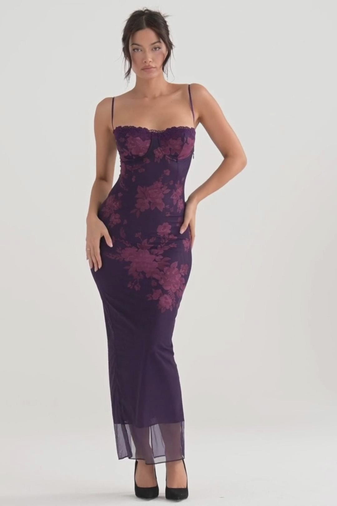 Vestido Longo Floral Rosana Roxo - Modenna 4